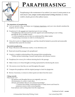 paraphrasing - Immaculata University