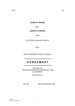 Standard Agreement s106 - Stafford Borough Council