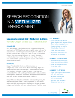 SpEEch REcogNitioN iN a VIRTUALIZED ENviRoNMENt