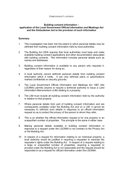 Building consent information