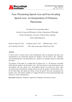 Face-Threatening Speech Acts and Face