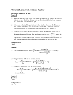 Physics 110 Homework Solutions Week #2