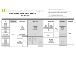 Block Agenda, NADP Spring Meeting