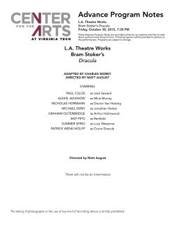 Advance Program Notes - Moss Arts Center