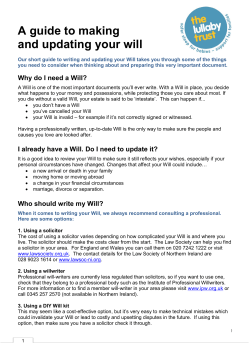 A guide to making and updating your will