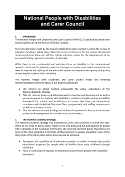 National People with Disabilities and Carer Council