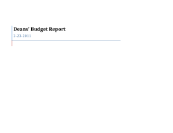 Updated Dean`s Budget Report 2011-02-23