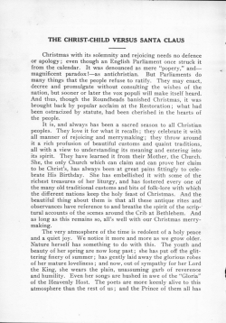 The Christ-Child versus Santa Claus