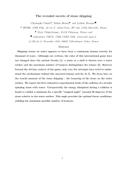 The revealed secrets of stone skipping Abstract