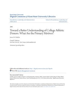 Toward a Better Understanding of College Athletic Donors