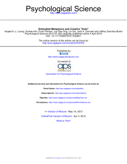 Embodied Metaphors and Creative "Acts"