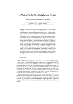A Minimal Market Model in Ephemeral Markets