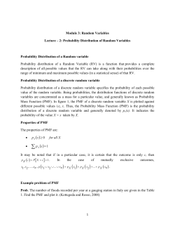 Probability Distribution of Random Variables Probability