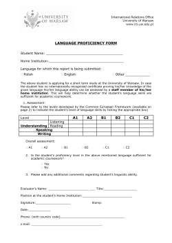 LANGUAGE PROFICIENCY FORM A1 A2 B1 B2 C1 C2 e