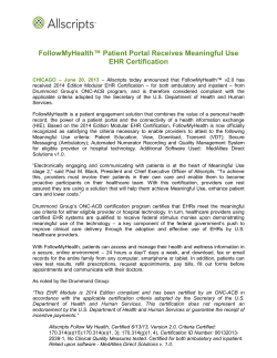 Meaningful Use EHR Certification