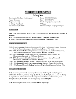 Xu Curriculum Vitae  - Department of Ecology, Evolution, and