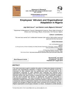 Employees` Altruism and Organisational Adaptation