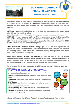 Emergencies and Accidents - Sonning Common Health Centre