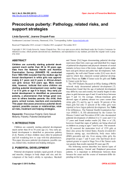 Precocious puberty: Pathology, related risks, and support strategies