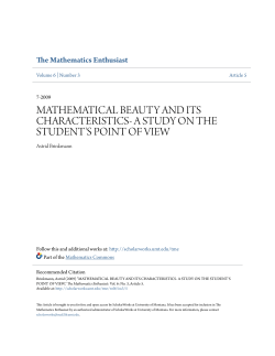 mathematical beauty and its characteristics