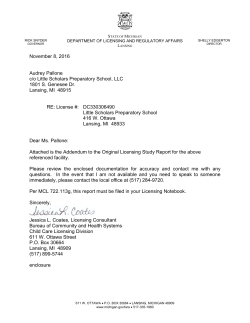 Addendum to Original Licensing Study Report