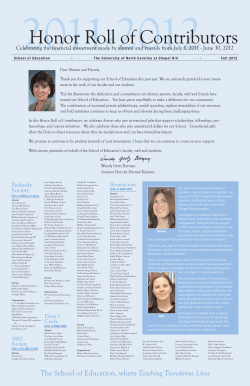 Fall 2012 Honor Roll 2011-2012