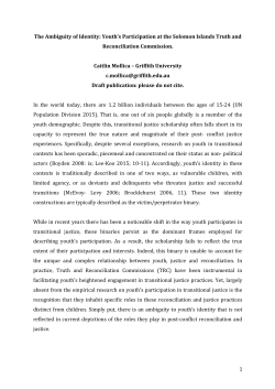 1 The Ambiguity of Identity: Youth`s Participation at the Solomon