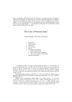 The Case of Petronia Iusta