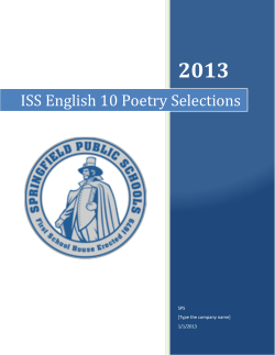 ISS English 10 Poetry Selections