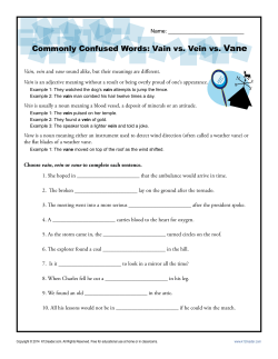 Commonly Confused Words: Vain vs. Vein vs. Vane