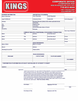 Credit Application - Kings Building Material