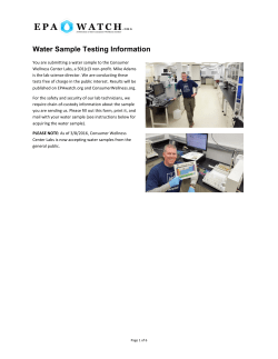 Downloadable PDF Form to Submit Water Sample