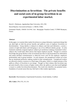 Discrimination as favoritism: The private benefits and social costs of