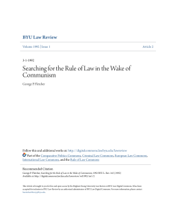 Searching for the Rule of Law in the Wake of Communism