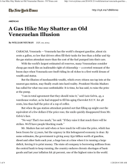 A Gas Hike May Shatter an Old Venezuelan Illusion