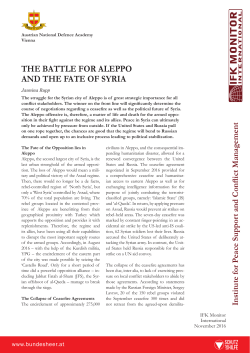 the battle for aleppo and the fate of syria