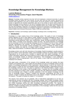 Knowledge Management for Knowledge Workers