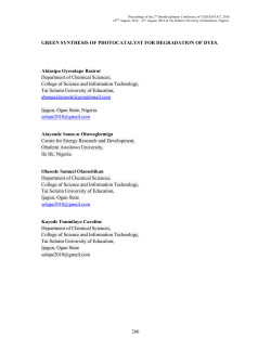 280 GREEN SYNTHESIS OF PHOTOCATALYST