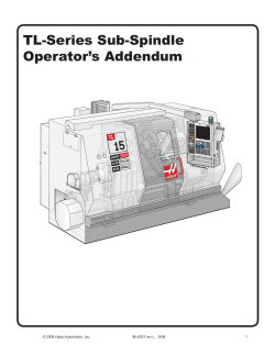 English - TL Series Sub-Spindle Operator`s Addendum