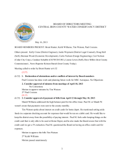 Board Meeting - Central Iron County Water Conservancy District