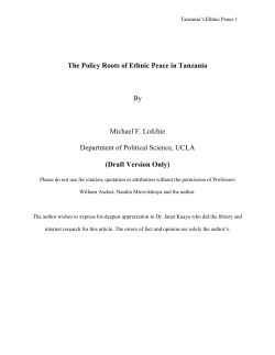 The Roots of Ethnic Peace in Tanzania