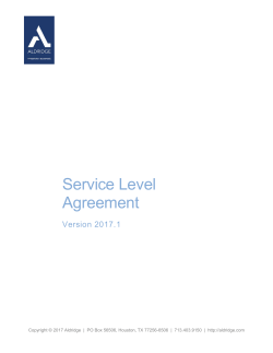 Service Level Agreement