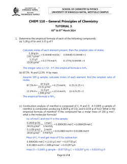 Solutions Tutorial 3