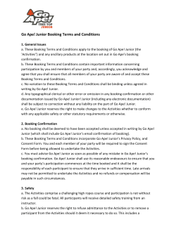 Go Ape! Junior Booking Terms and Conditions