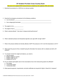Pre-solo Cross Country test