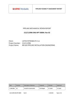PIPELINE MECHANICAL DESIGN REPORT Z12/112996