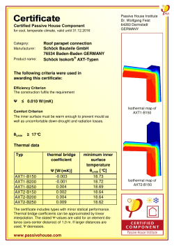 Certified Passive House Component Roof parapet connection