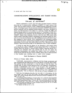 communications intelligence and tsarist russia