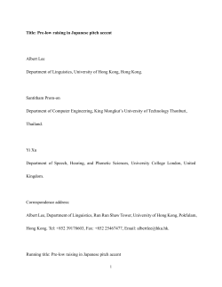 Title: Pre-low raising in Japanese pitch accent Albert Lee