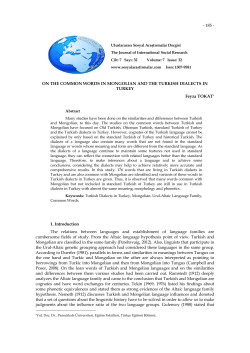 ON THE COMMON WORDS IN MONGOLIAN AND THE TURKISH